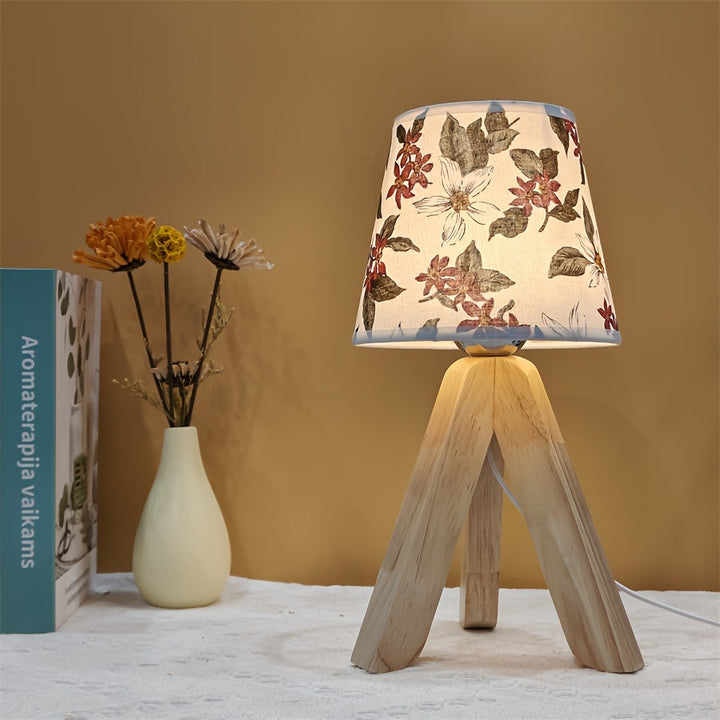 FloralGlow Lamp - Elegant LED Table Lamp with Wood Kalsten