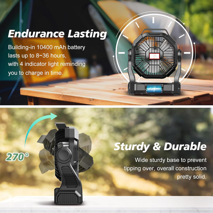 Portable Rechargeable Camping Fan | Kalsten
