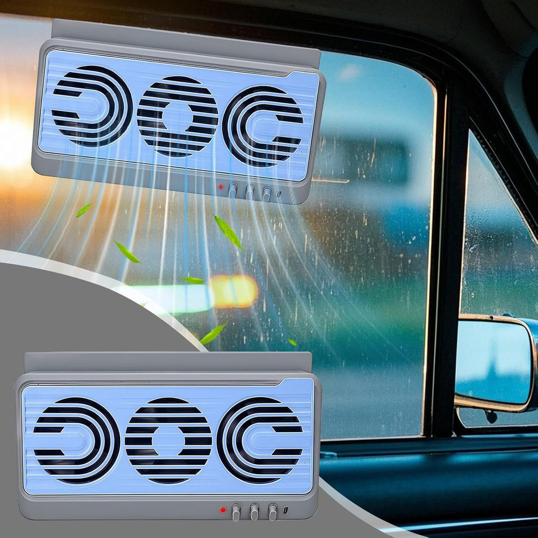 Kalsten | Solar Car Window Fan – Dual Duct Ventilation Exhaust & Cooling Accessory – Aurovent