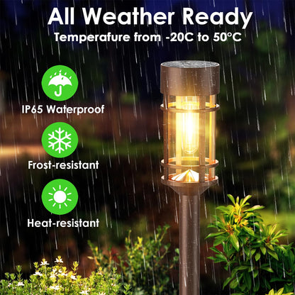 Skanto | Mancra 8 Pack Solar Outdoor Lights, IP65 Waterproof, Lights for Patio, Lawn, and Garden