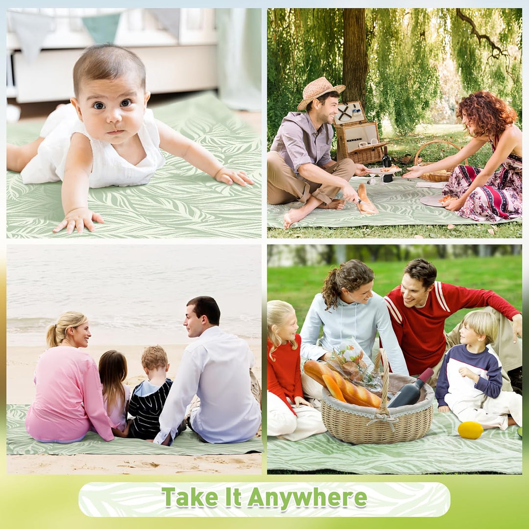 Kalsten | Extra Large Waterproof Picnic Blanket 200 × 200 cm with 3 Layers – MeadowRest