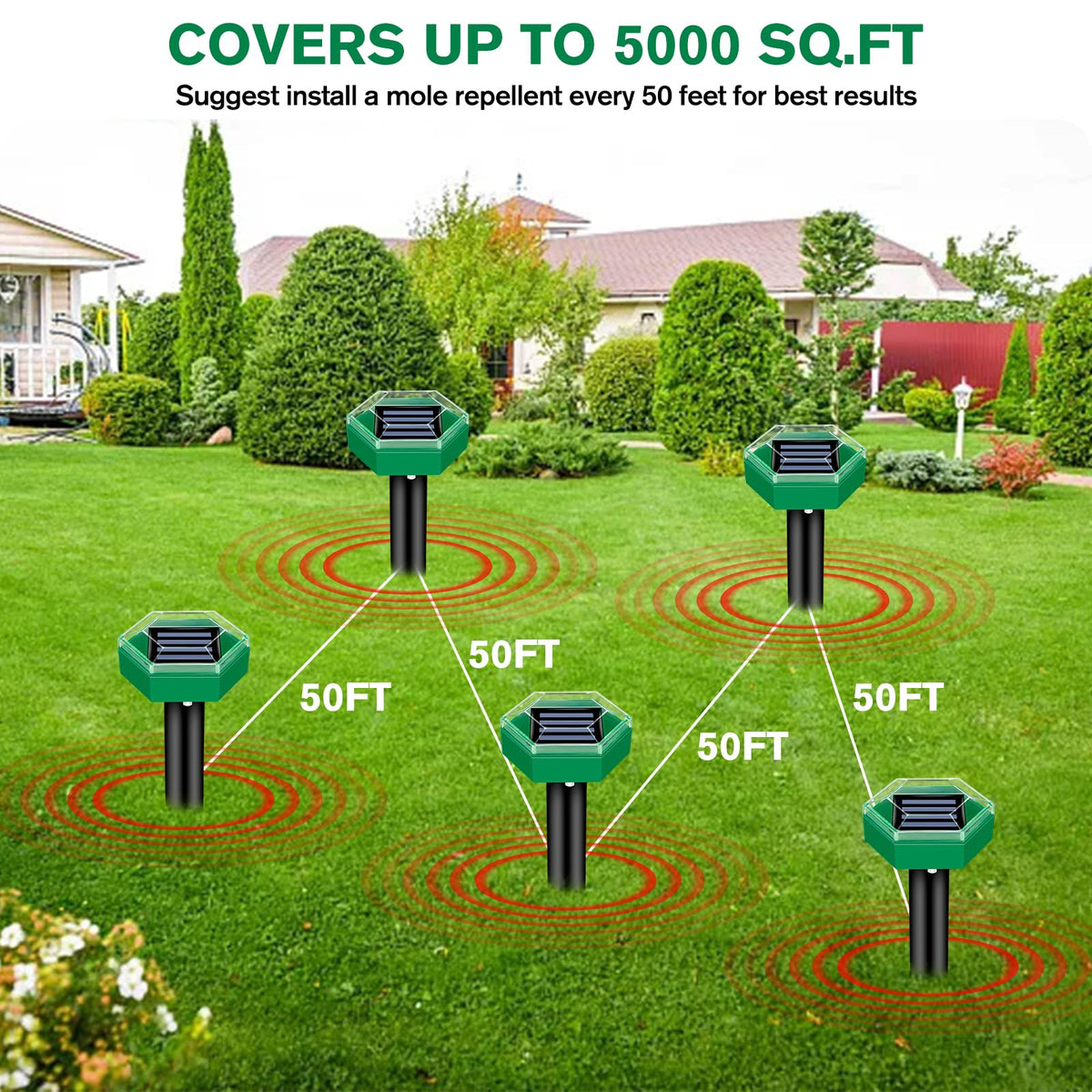 BowLift | Ultrasonic Mole Repellent 4 Pack
