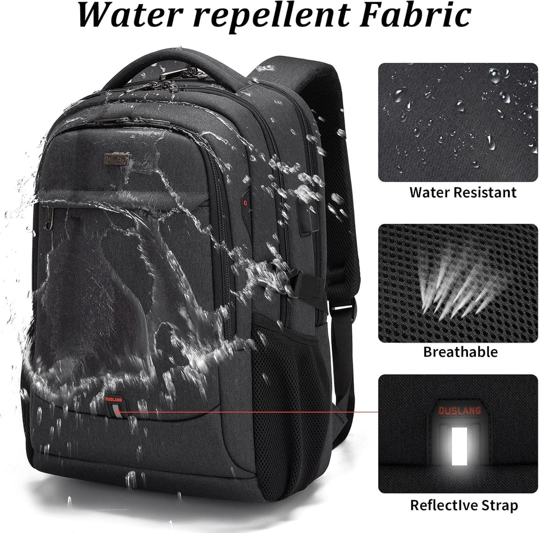 Water-Resistant Travel Laptop Backpack with USB Port & Organised Storage | Kalsten