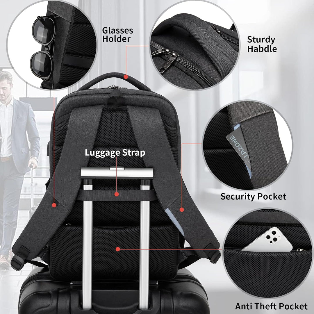 Water-Resistant Travel Laptop Backpack with USB Port & Organised Storage | Kalsten