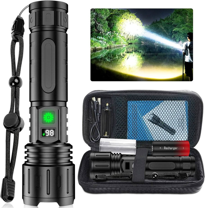 Kalsten | BEAMFORCE X100 – LED flashlight with 100,000 lumens, 5 light modes & power bank function