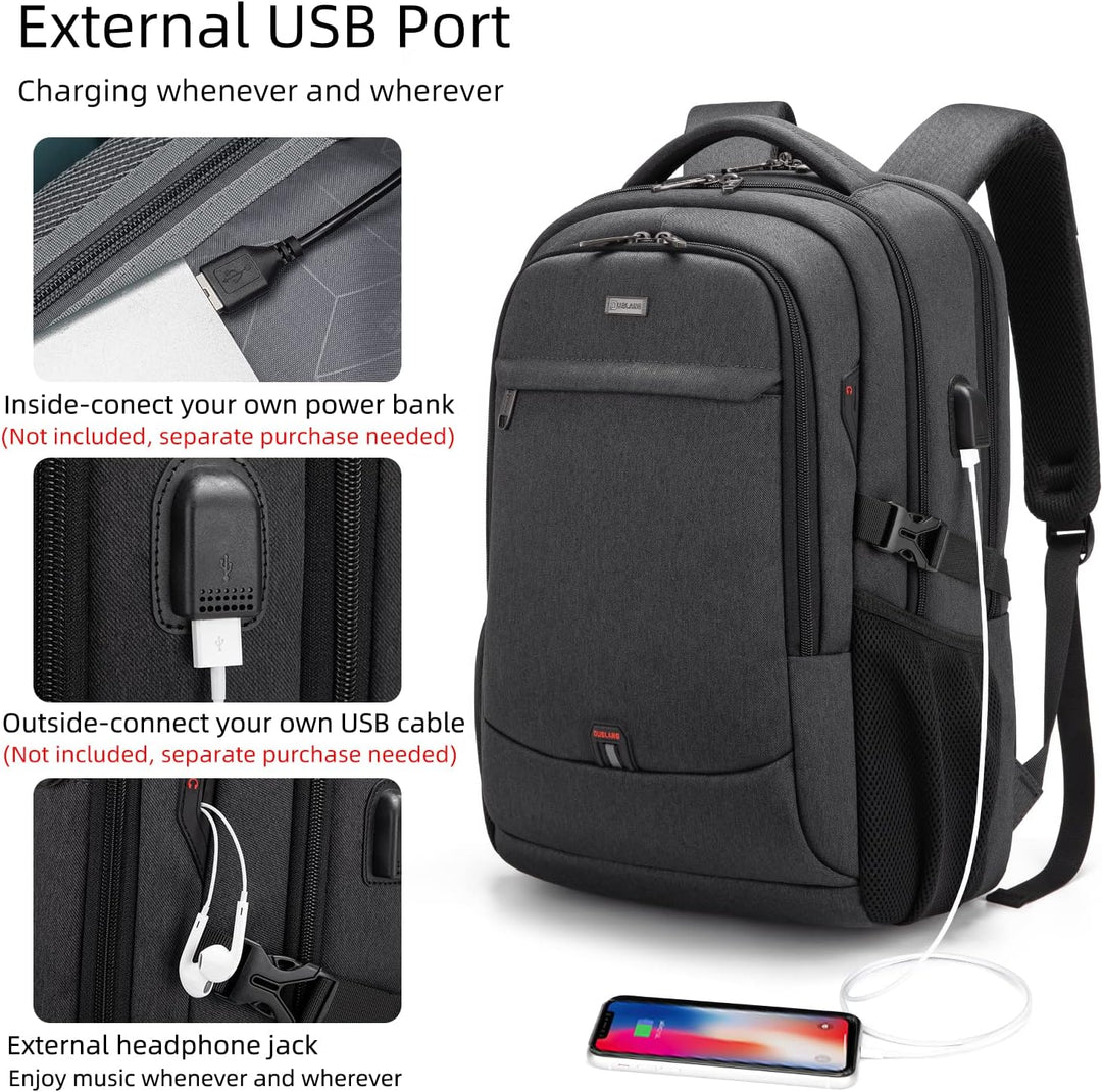 Water-Resistant Travel Laptop Backpack with USB Port & Organised Storage | Kalsten