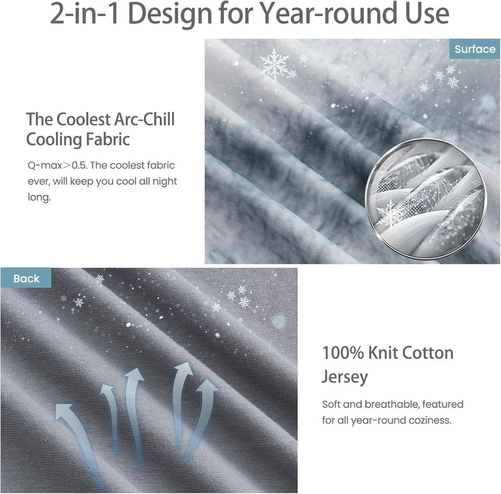 Tie-Dye Cooling Blanket – Q-Max > 0.5, Double-Sided & Stylish Color Gray | Kalsten