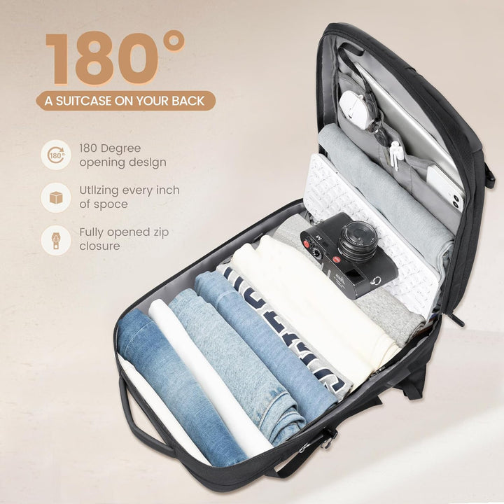 40L Expandable Waterproof Travel Backpack with USB Port & 17” Laptop Sleeve – AirVoyage | Kalsten