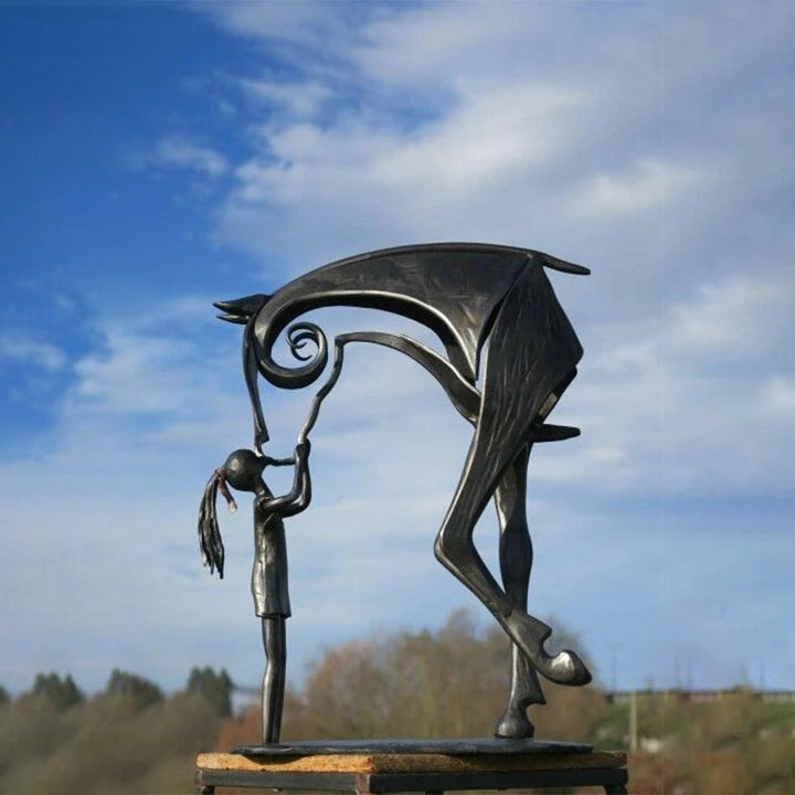 Kalsten | Metal Horse Sculpture | Handcrafted Garden Statue | Weather-Resistant Yard Decor | 20 × 20 cm
