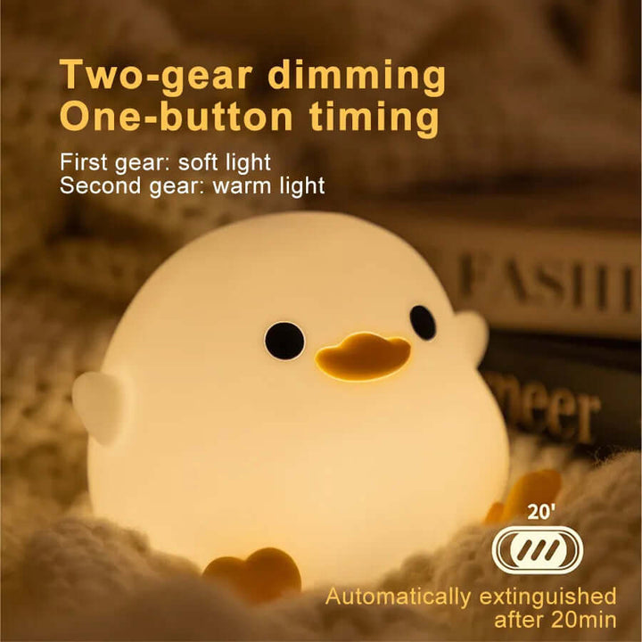 Doudou Duck Silicone Alarm Lamp Ambience Light Bedroom Bedside Lamp Usb Charging With Sleeping Night Light | Kalsten