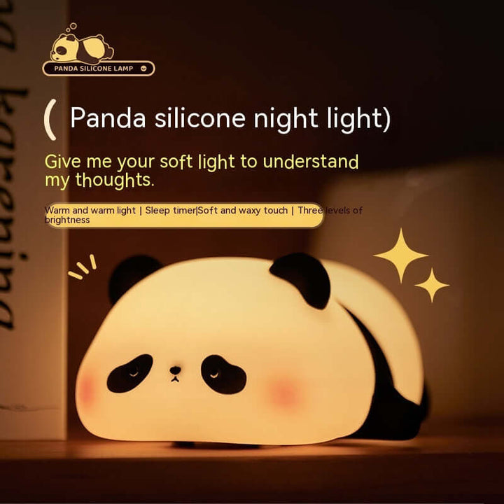 Panda Night Lights For Kids Cute Animal Silicone Timing Rechargeable Lamp Cartoon Panda Bedroom Decoration Kids Boys Girls Gift | Kalsten