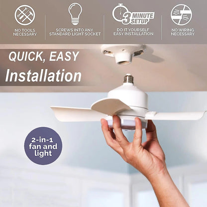 Skanto | 2-in-1 PORTABLE CEILING FAN & LIGHT with Remote Control