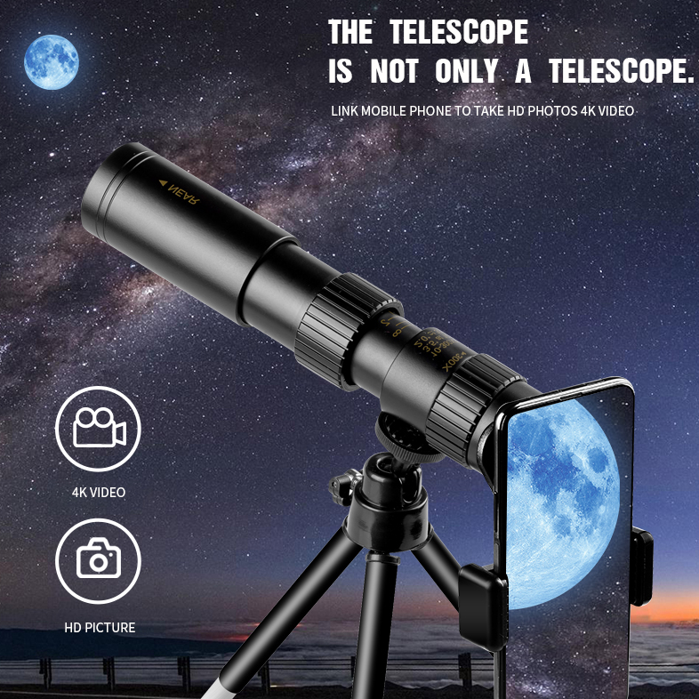 Kalsten | High-Power Monocular Telescope | 10–300X Zoom | Night Vision | Waterproof | Smartphone Adapter Compatible