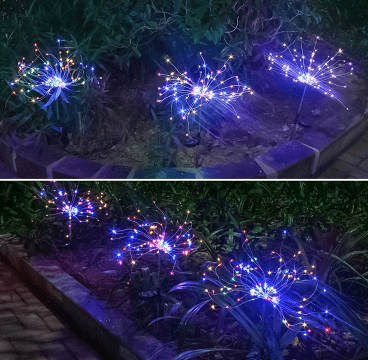 New Ground Plug Solar Fireworks Light LED Light String Copper Wire Outdoor Garden Decoration Star Lights Christmas Lights | Kalsten
