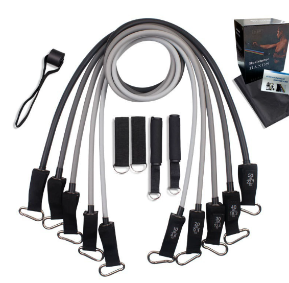 Kalsten | resistance band set for full body training & rehab with handles, ankle strap & door anchor