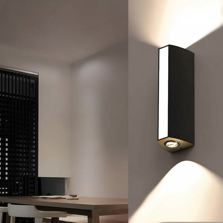 Outdoor LED Wall Sconce Up Down Waterproof Aluminum Black IP65 15-35cm / 6-14in Rectangular Garden | Kalsten