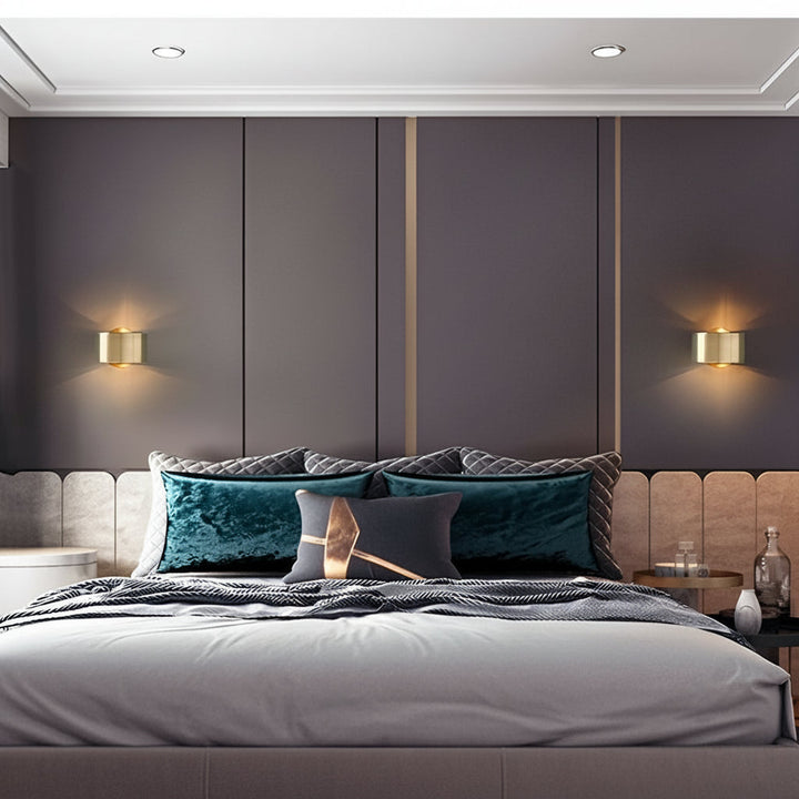 Nordic Wall Sconce Circular Up Down Iron Gold E27 15cm / 6in Minimalist Bedside Light | Kalsten