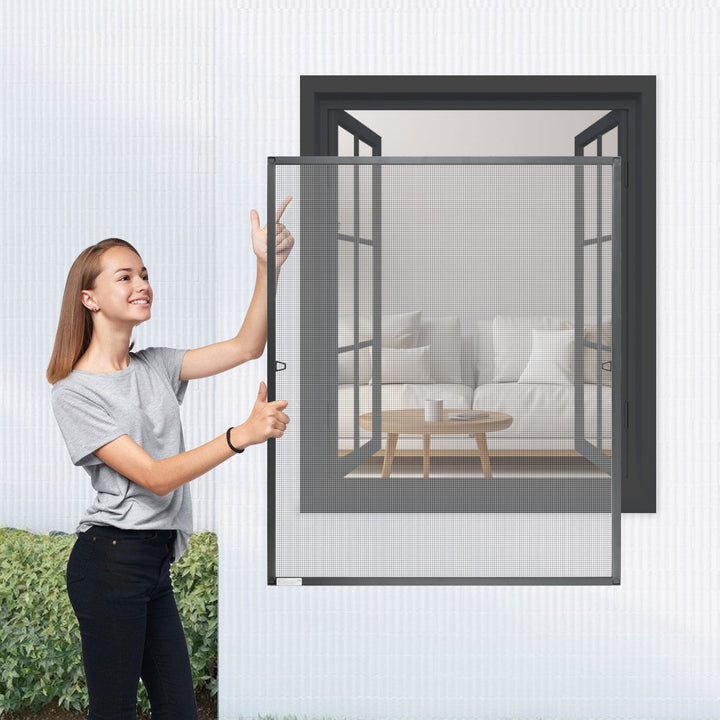 Fly screen window insect protection anthracite | Kalsten