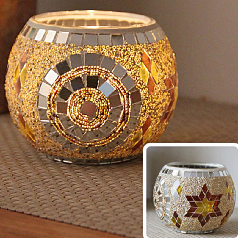 Kalsten | European Retro Glass Mosaic Tealight Holder