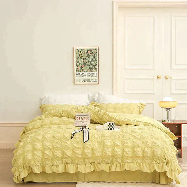 Icy Seersucker Summer Cool Quilt Lace 4-piece Set | Kalsten