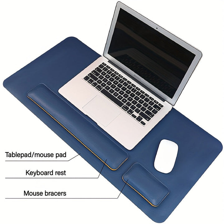 Kalsten | Three-Piece Desk Set made of PU Leather - With Pad and Wrist Supports
