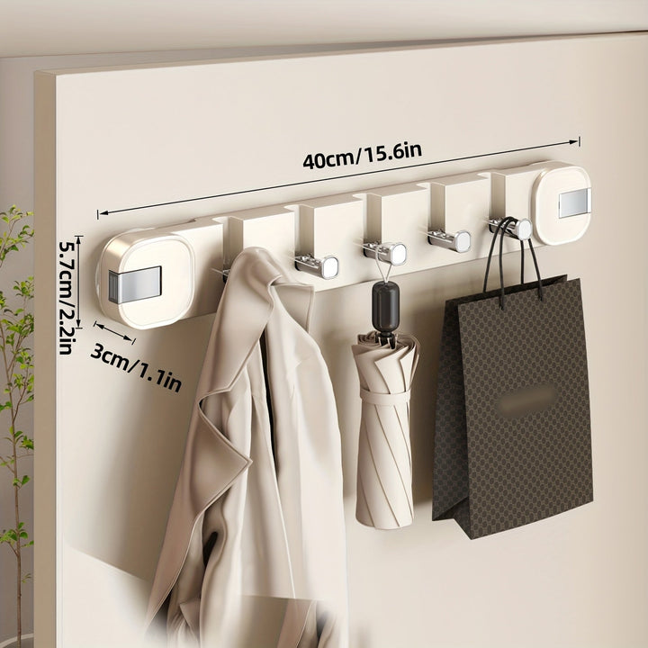 Wall Hook Panel Without Drilling – OrganizePlus Hidden 5-Hook Rack | Kalsten