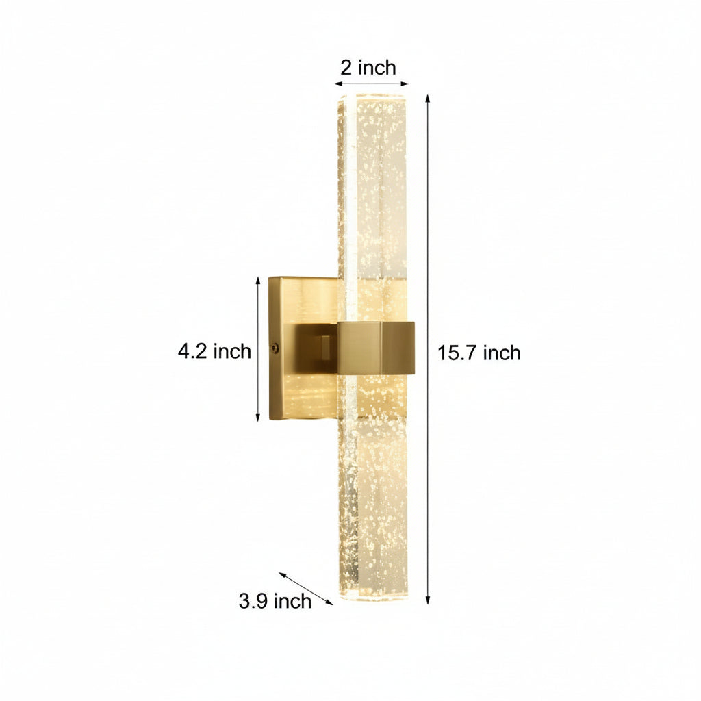 Crystal Wall Sconce Bubble Cylinder Gold LED 40cm / 16in Up Down Hallway Light | Kalsten