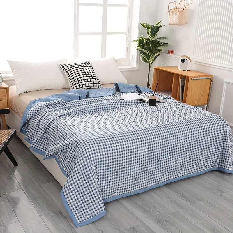 Elegant Preppy Plaid Summer Blanket for Cool Nights Kalsten