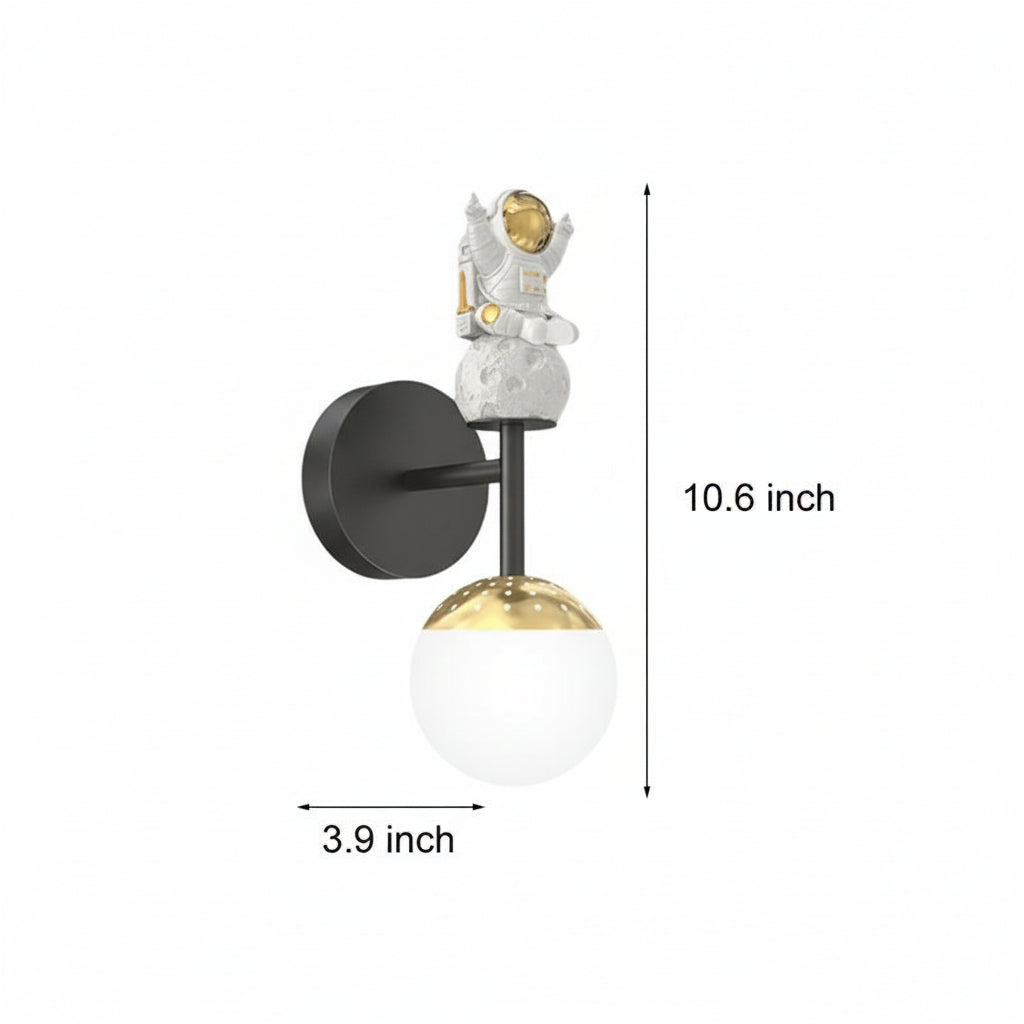 Cartoon Astronaut LED Wall Sconce – Creative 20W Resin Space Art Wall Light - 3-Color Dimming | Kalsten
