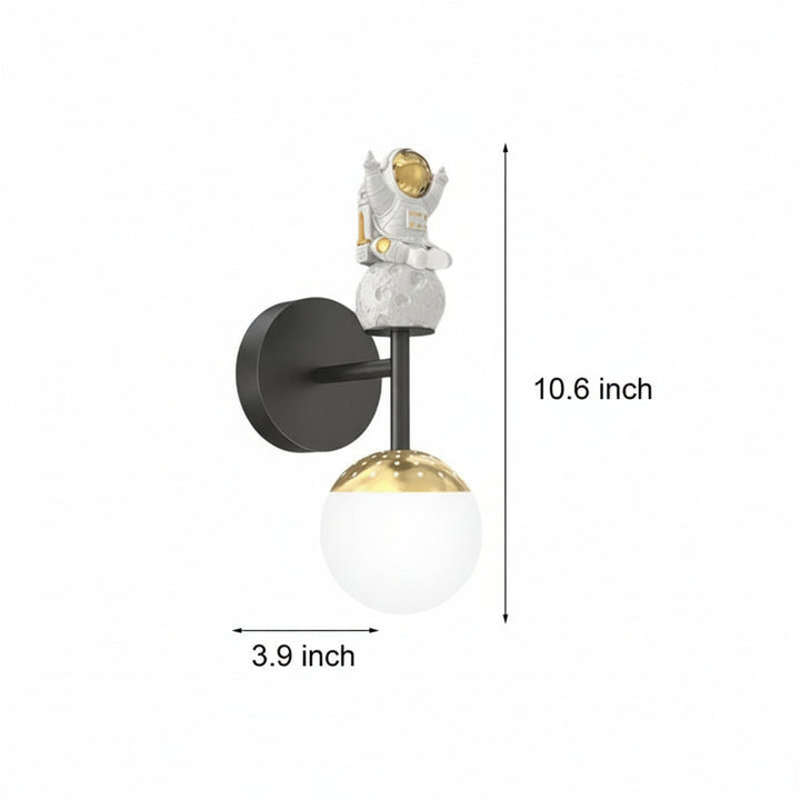 Cartoon Astronaut LED Wall Sconce – Creative 20W Resin Space Art Wall Light - 3-Color Dimming | Kalsten