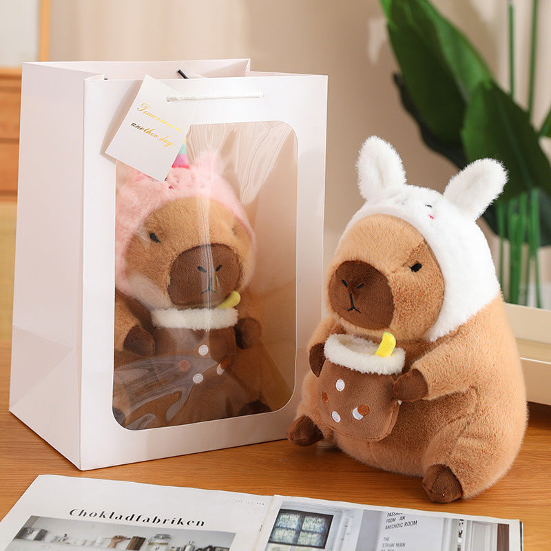 Brehn | CuddleCapy Plush Doll | Capybara & Rabbit Design | Soft Cuddly Toy in Various Styles & Sizes