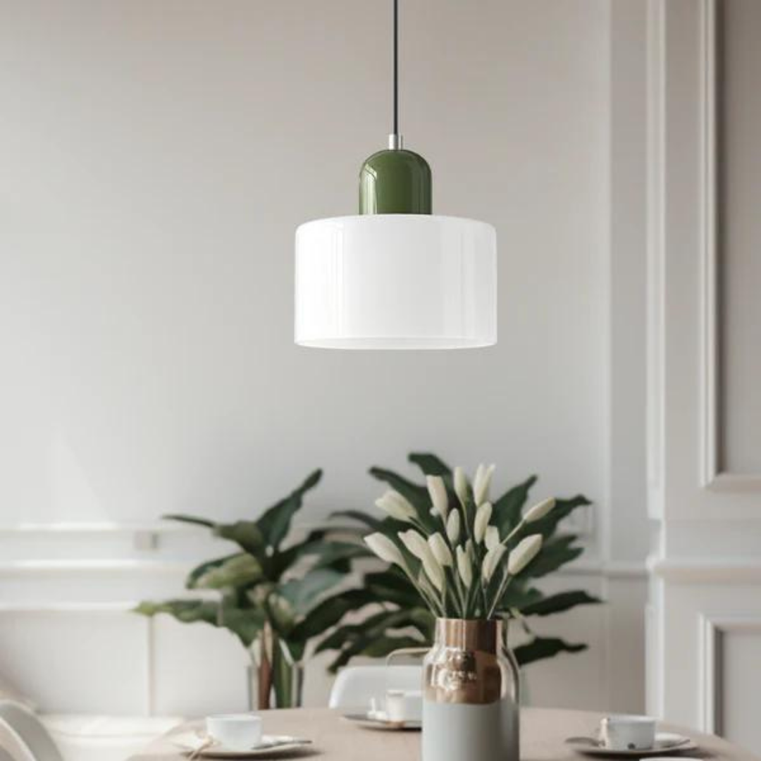 Glass pendant light – Elegant cylindrical pendant light for cozy living spaces | Kalsten