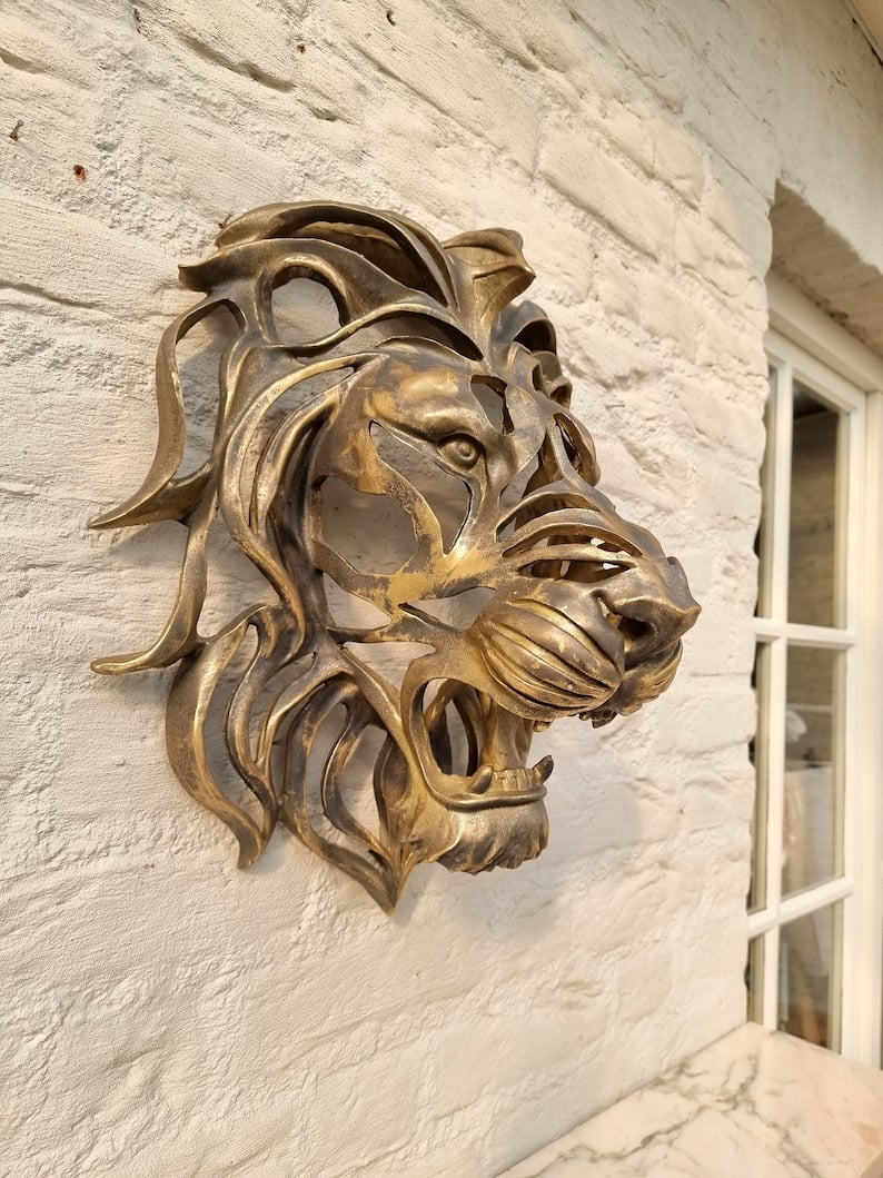 Kalsten | Rare Find-Large Lion Head Wall Mounted Art Sculpture
