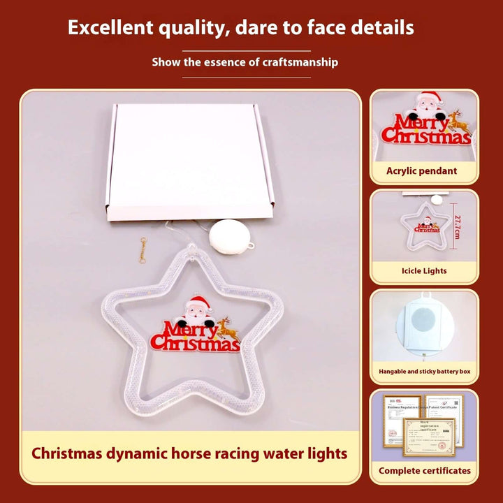 Christmas Pendant Decoration Christmas Atmosphere Led Lights Led Christmas Star Light Decoration For Window Door For Holiday | Kalsten