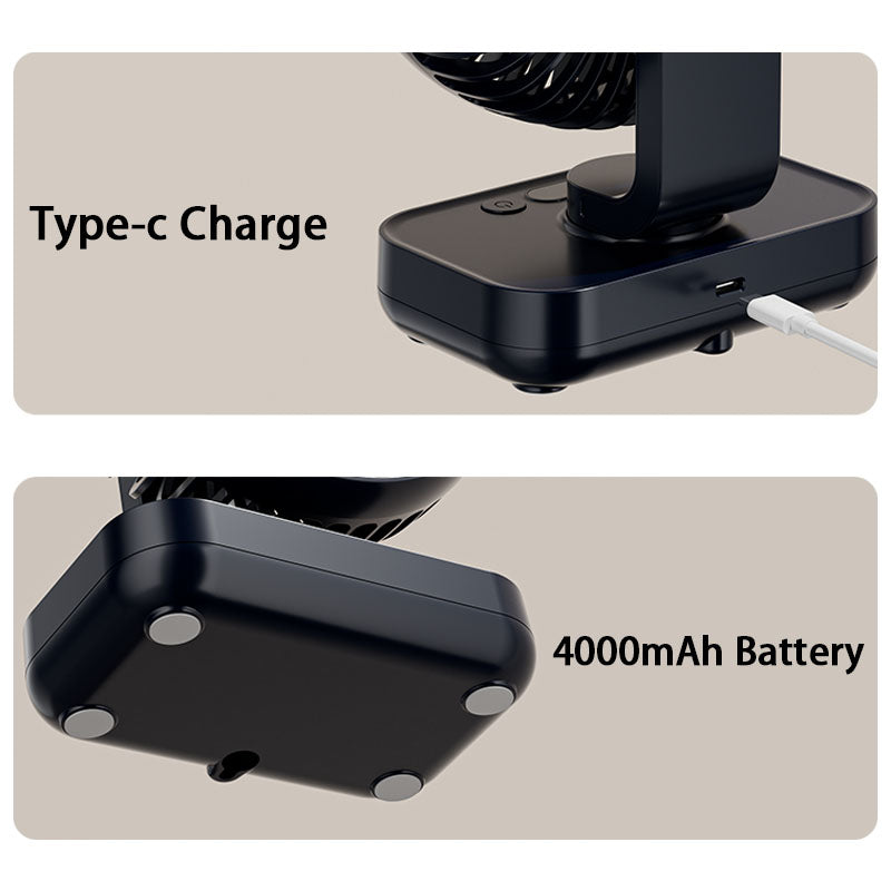 Portable Rechargeable USB Desk Fan with 4 Speeds | Kalsten
