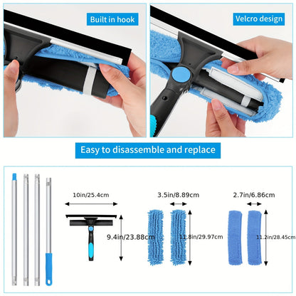 BowLift | Crystal Clear Window Cleaner – Professional 2-in-1 Telescopic Window and Glass Cleaning System