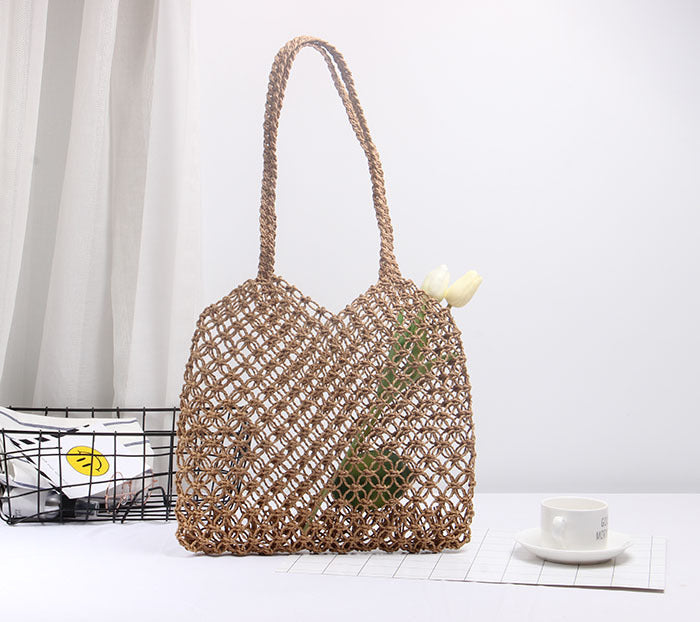 Structured Rattan Tote Bag Kalsten