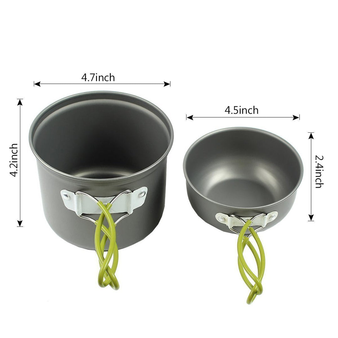 compact lightweight camping cookware and backpacking cook set with folding stove and nesting non-stick pots Kalsten