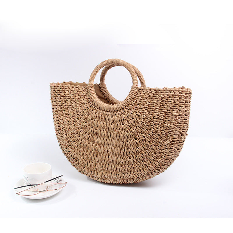 Generous basket bag with charming round handle Kalsten