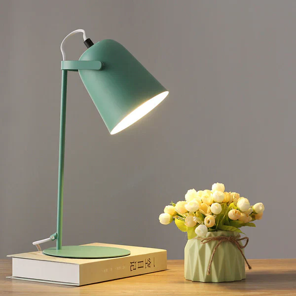 Nordic Macaron Color Creative Iron Bucket Design Light Table Lamp | Kalsten