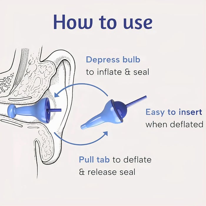 Kalsten | Reusable Inflatable Earplugs | Noise Cancelling & Waterproof | Medical Silicone | 35dB