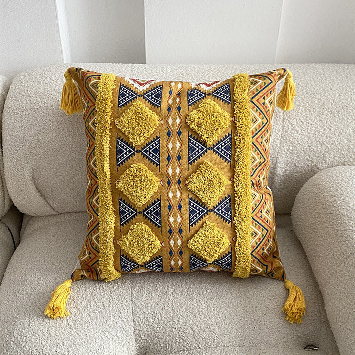 Boho lined fringe throw pillow cover | Kalsten