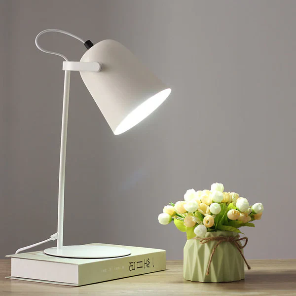Nordic Macaron Color Creative Iron Bucket Design Light Table Lamp | Kalsten