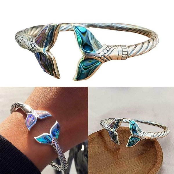 Kalsten | Abalone Shell Mermaid Tail SS Bangle Bracelet