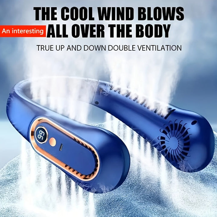 1pc Portable USB Cooler Fan With 5 Speeds And Digital Display - Super Strong Technology And Bladeless Design For Outdoor Use | Kalsten
