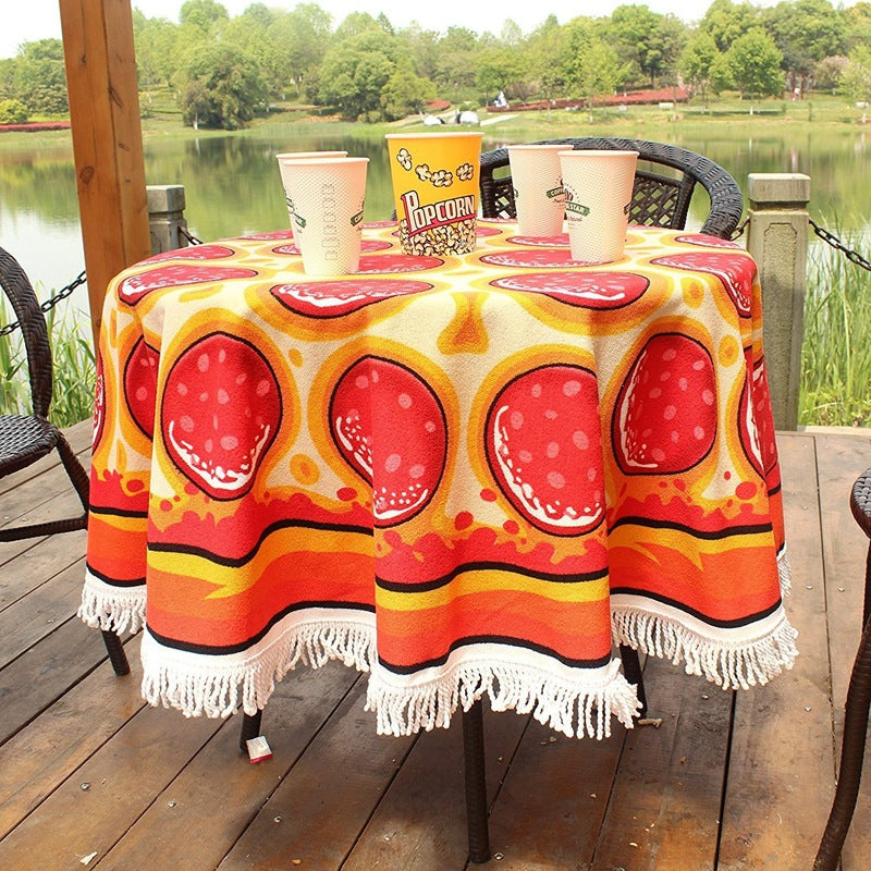 Beach towel in funny Hamburger design Kalsten