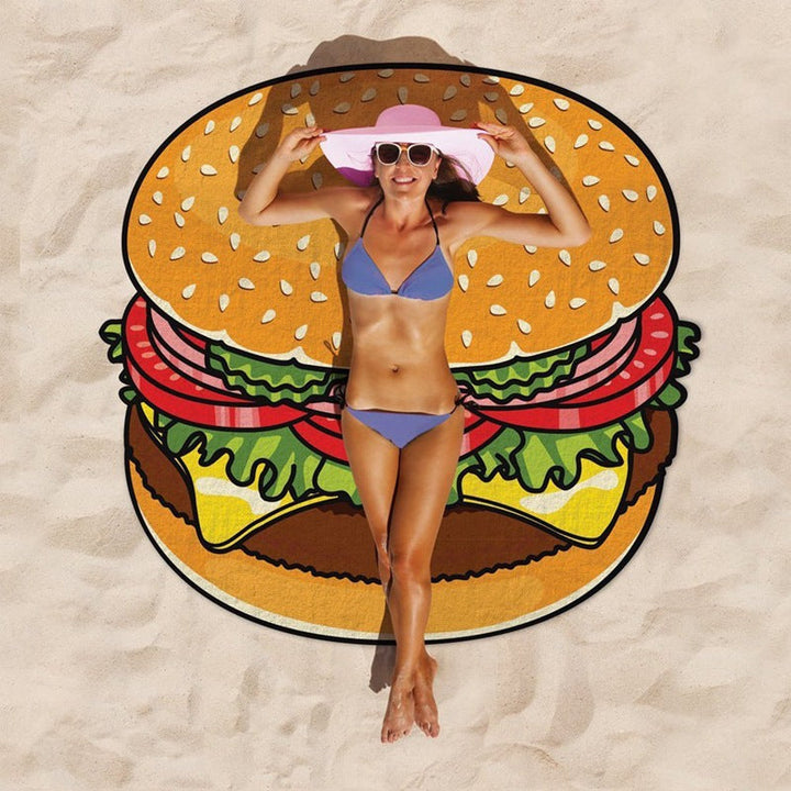 Beach towel in funny Hamburger design Kalsten