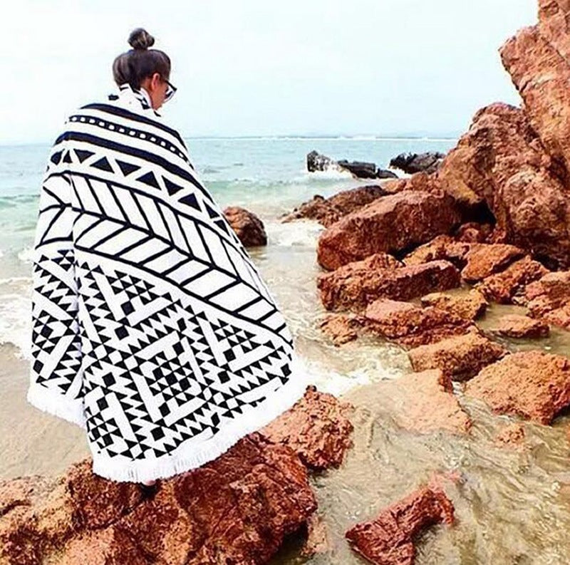 Beach towel in funny Hamburger design Kalsten