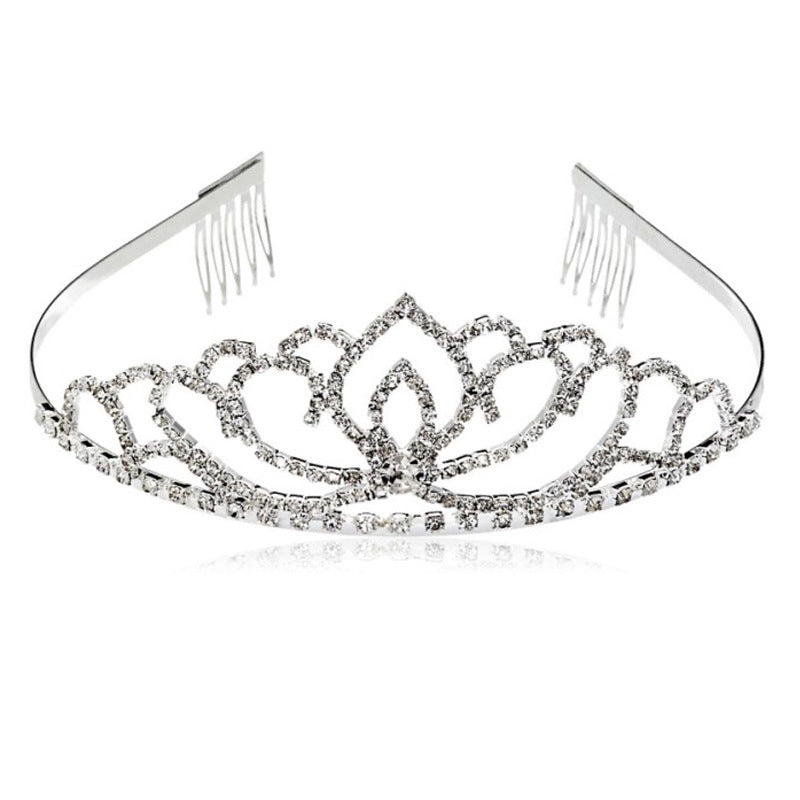 Ladies Elegant Rhinestone Tiara with Floral Design Kalsten