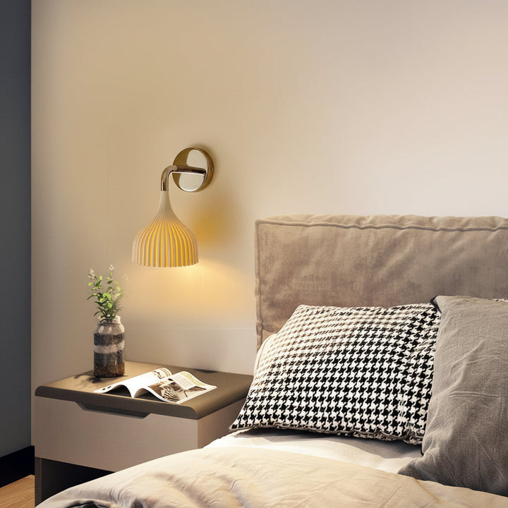 LED Wall Sconce Light – Modern Nordic Pleated Iron PS (24x14cm / 9.4x5.3in) | Kalsten